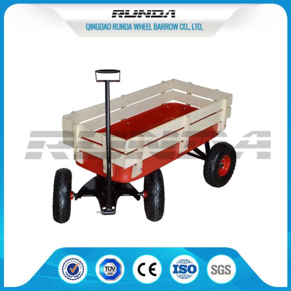 Light Duty Garden Mesh Cart 21kg , Red Color Steel Garden Wagon 10inches Wheel