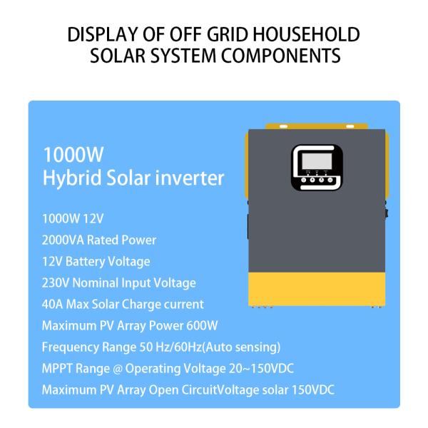1KW Off Grid Solar Energy System with Monocrystalline Silicon Solar Panel for Home Power Supply