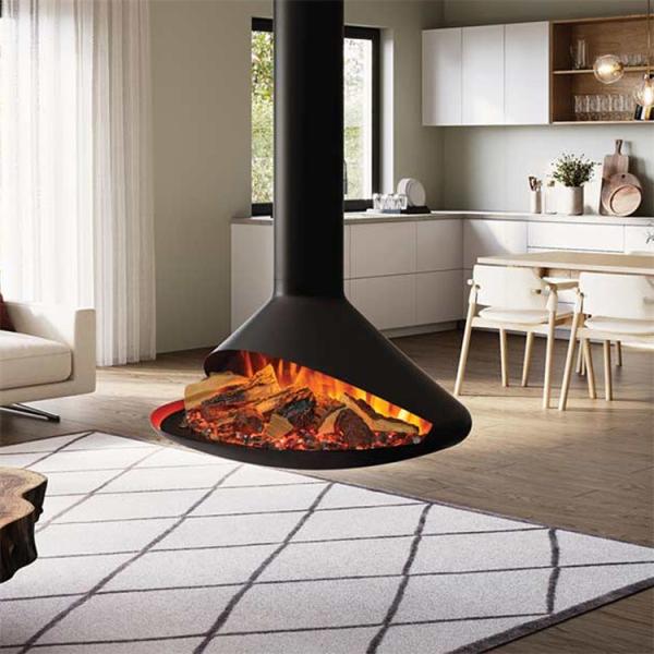 Suspended Freestanding Wood Burning Hanging Fireplace Modern