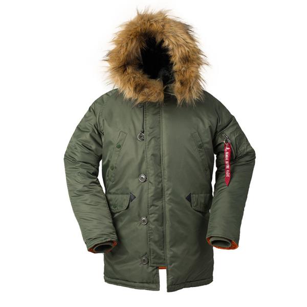 Multi Pocket Mens Warm Long Winter Bomber Jacket With Fur Hood Removable