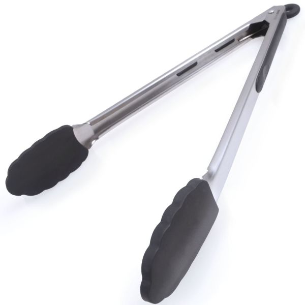 Kitchen Tongs (INCREDIBLY DURABLE STAINLESS STEEL) Silicone Tips & Ergonomic Soft Grips Perfect Cooking Utensil