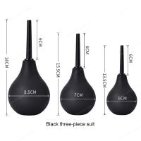 Jogo preto 7.6oz do bulbo do enema do silicone com o bocal substituível da mangueira 4 de 19.7in