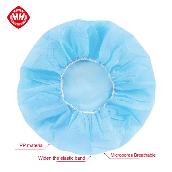 Hubei Haixin Breathable SMS Bouffant Surgical Caps Eco Friendly Dust Free Food Hat PP Nonwoven Disposable Round Cap Wholesale