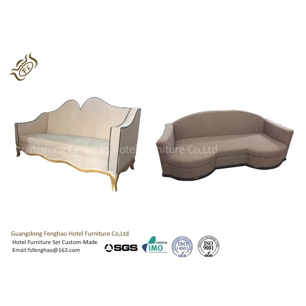 Elegant Antique French Romantic Cream Fabric Sofa With Goldleaf 3 Seater