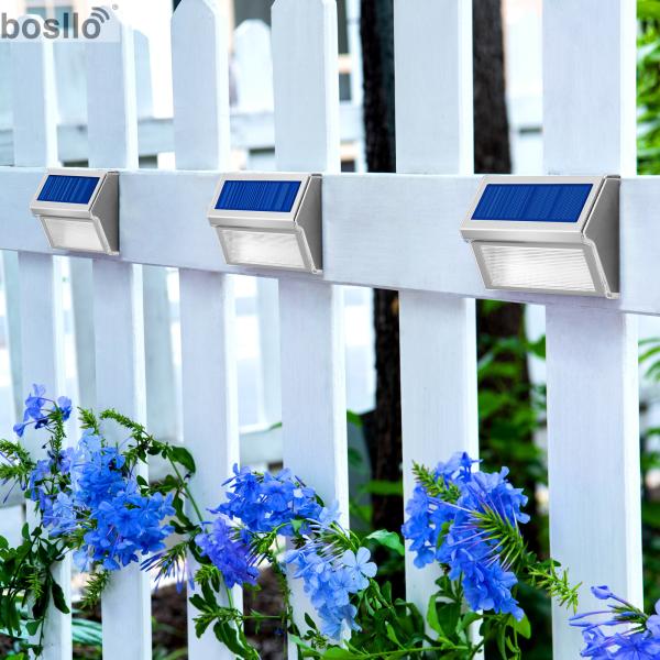 Lâmpadas de parede solares de aço inoxidável IP55 resistentes à água Iluminação solar de jardim montada na parede