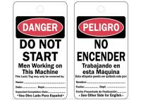 Système de carte de lock-out de danger d'étiquette en plastique bilingue de sécurité protéger l'étiquette