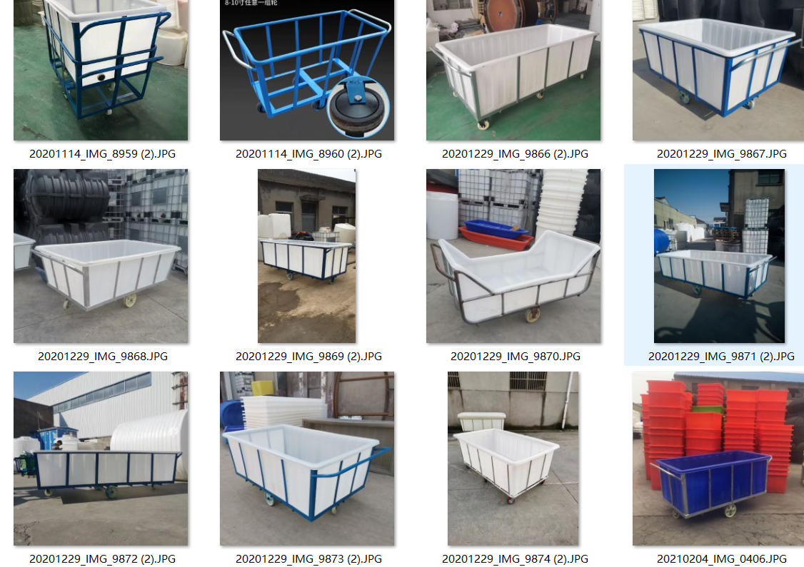 2866 lbs 1300L Rotomolded LLDPE Fabric Trolley | Heavy-Duty Textile Cart with Dual Push Handles & 1200kg Load Capacity