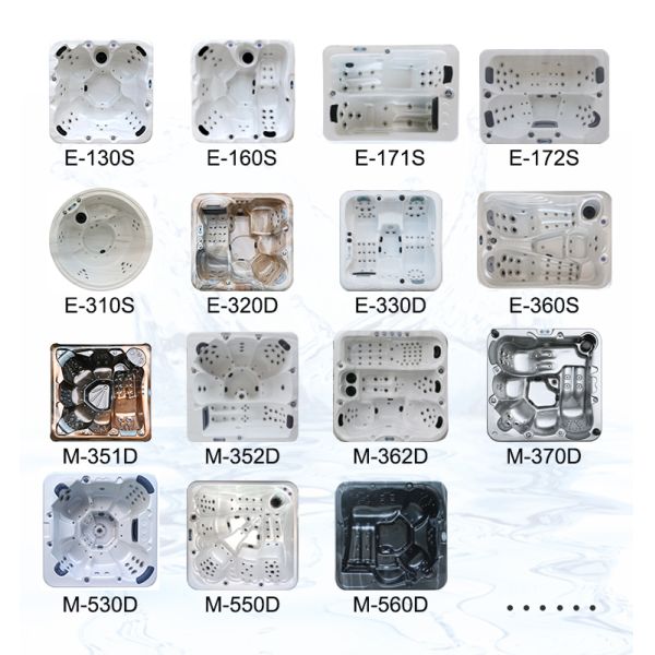 Banheira de hidromassagem exterior do redemoinho de 10 pessoas do ISO da associação retangular luxuosa dos termas da natação 2*3KW