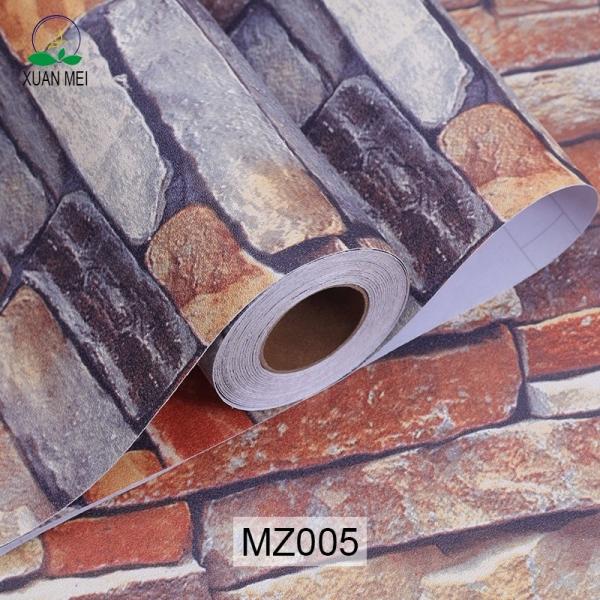 3D Brick PVC Self Adhesive Wallpaper Rolls for Stone Wall