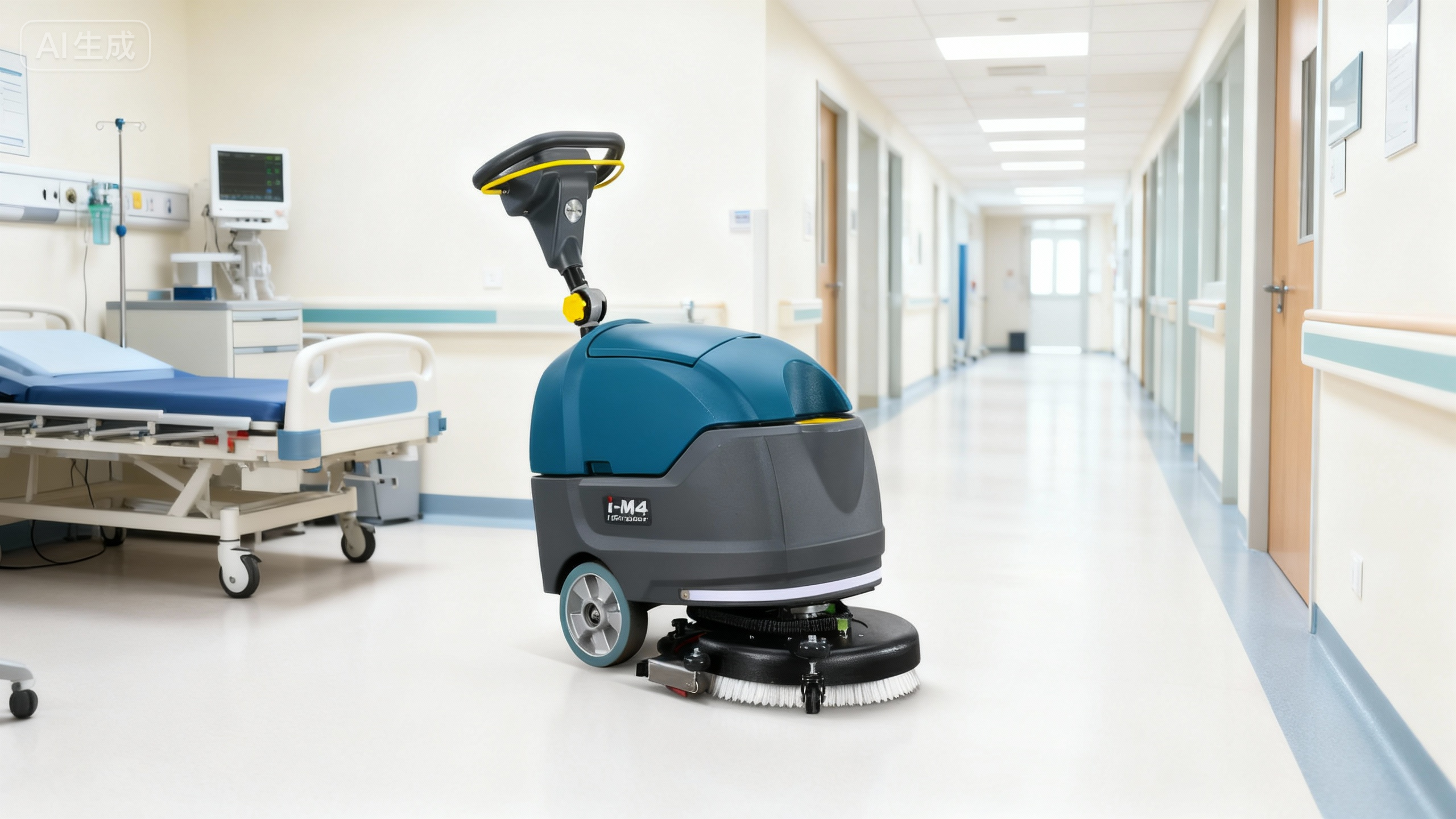 i-M4 Walk-behind Floor Scrubber – Compact & Rechargeable Floor Cleaning Machine