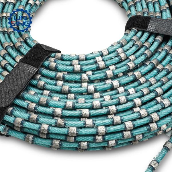 ODM Supported 7.3mm Sintered Bead Plastic Diamond Wire Saw for Cutting Granite Blocks