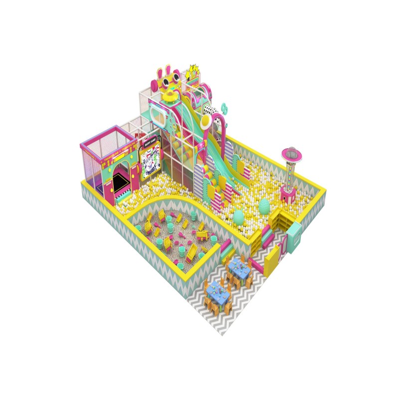 High End Neon Arcade Atrium Playground Custom Full Age Kids Play Castle Commercial
