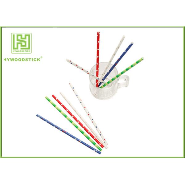 Beautiful Thin Star Paper Straws , Cocktail Drink Straws For Kids Birthday Party