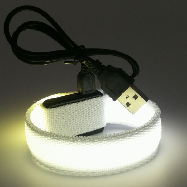 Custom Offset Printing Nylon Flashing LED Bracelets Glow in Dark for Events Concerts