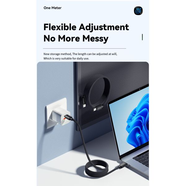 Fast Charge Magnetic Absorption Cable USB C to USB C Cord 60W 100W ES-X56 Series