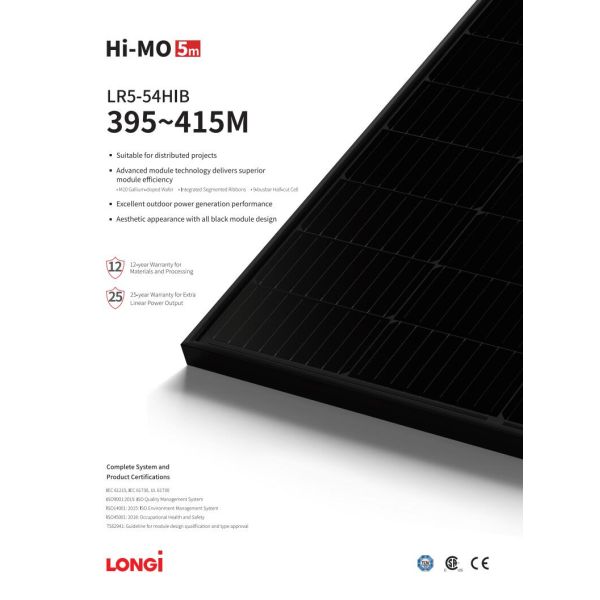 In Stock Longi  Solar Panel Setup Cost   Full Black  385- 665w Cost to Have Solar Panels Installed Quotes