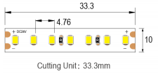 ERP COVEFLEX 2835 90LM/W 210LEDs на метр БЕЛОЕ 2700K Ra>90 DC24V