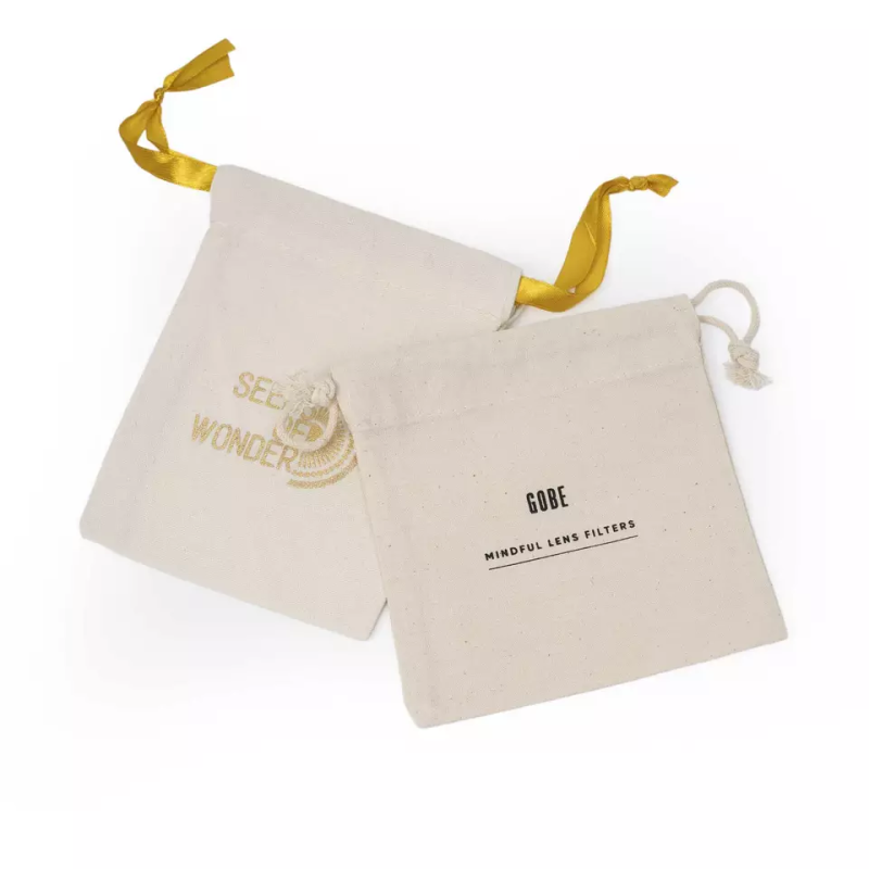 Customized Cotton Muslin Drawstring Bag With Ribbon for Jewelry Packaging Solution