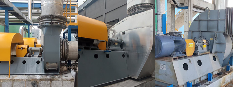 Exhaust gas blower for dryer in fertilizer plant