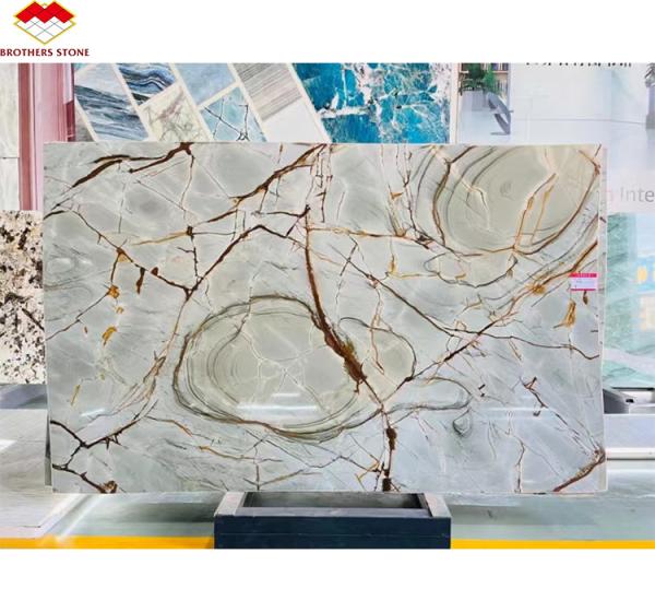 Blue Roma Quartzite Big Slab Suitable for Hotel Interior Wall and Kitchen Countertop