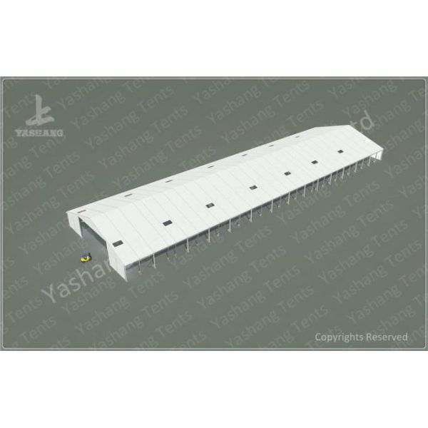 12M Wide Aluminum Framed Industrial Storage Tents white pvc fabric cover