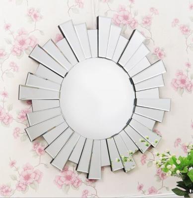 Indoor Bevelled Glass Venetian Mirror , Art Deco Round Venetian Glass Mirrors