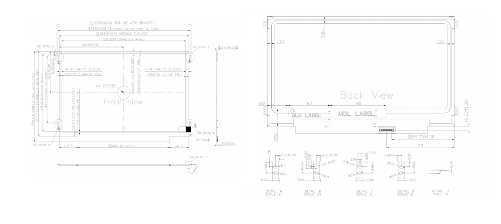 11.6 Inch Laptop LCD Screen HKC MB116AN01 1366x768 Resolution 1 Lane 30 Pin EDP Interface