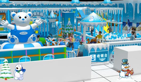 Aire de jeux intérieure sûre et amusante, un monde de divertissement coloré pour enfants.