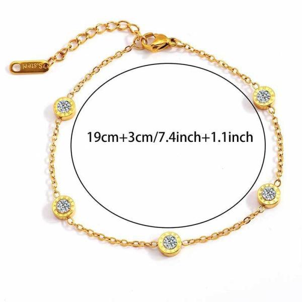 Pulseras de cadena para mujer de acero inoxidable chapado en oro