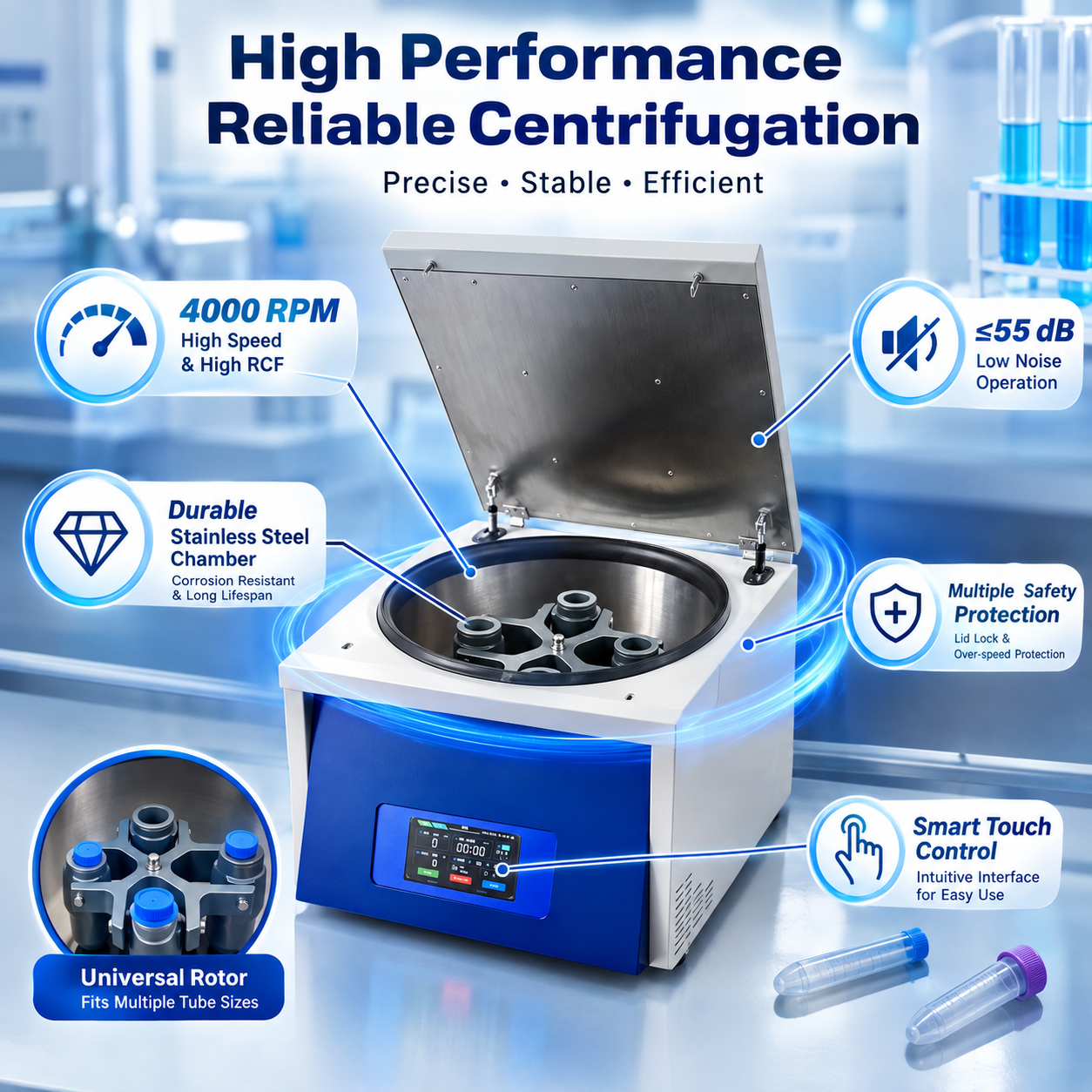 Cenlee Heated Oil Test Centrifuge with Temperature Control Room Temp to 80C for Petroleum Refinery Research Laboratory 4000rpm