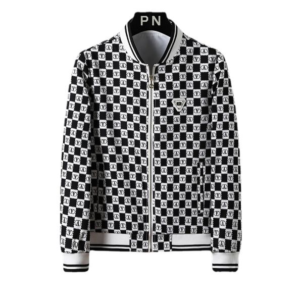 Coat Mens Jacket Stand Slim Vintage Decoration Print Mens Coat Fashion Casual Sports