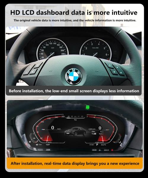 Viknav For BMW 5Series E60 E61 E63 E64 (2004-2009) 12.3 inch Digital Dashboard LCD Speedometer Vehicle Display Panel