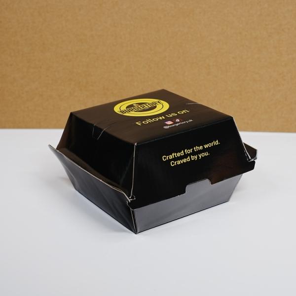 Food Grade Paper Cardboard Burger Disposable Fast Food Packaging Burger Box Customization