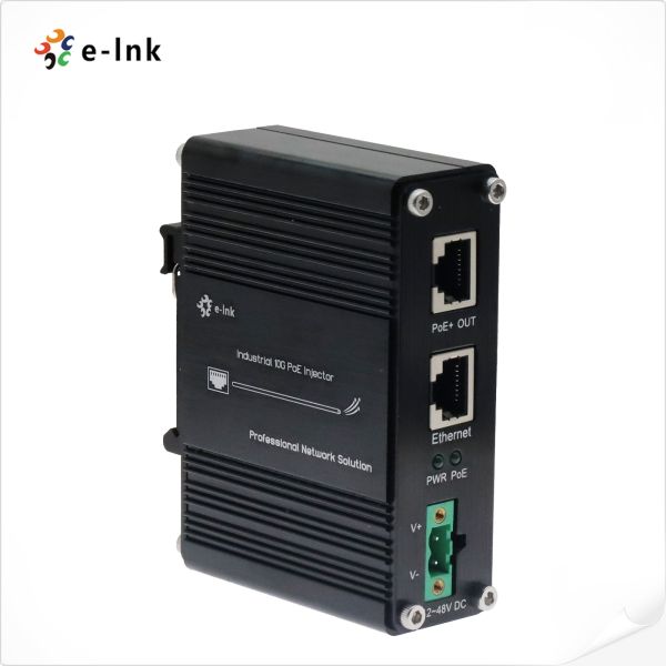 Industrial 10G PoE+ Injector 30W 12~48V DC Power Input Aluminum Alloy Metal Case