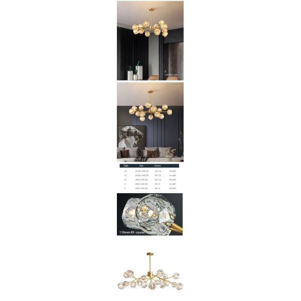 110v Glass Copper Ra75 IP44 Modern Pendant Lamp