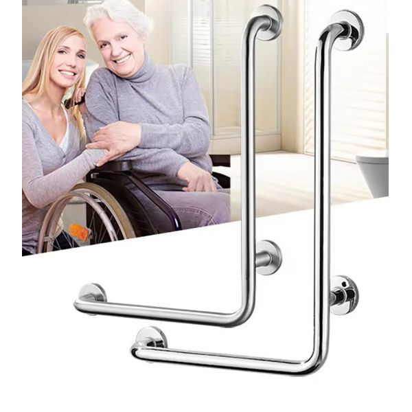 Wall Mount L Shape Stainless Steel Grab Bar Multifunctional For Balcony Corridor