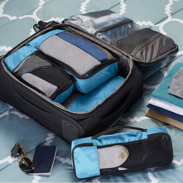 4 Pieces Packing Cube Set Finished Interior Seams And Mesh Top