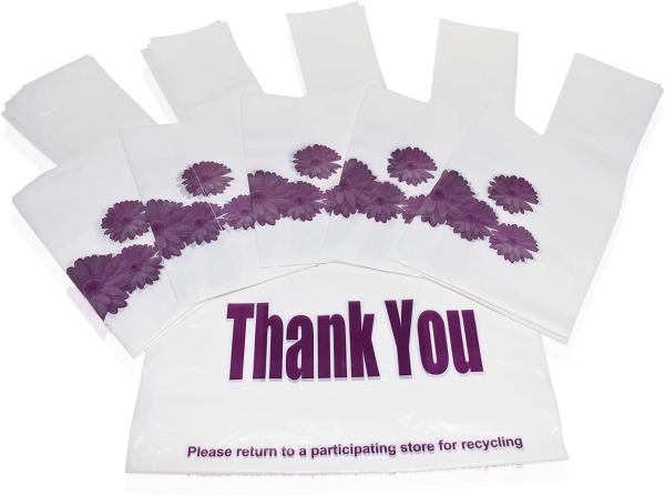 1C Print PLA PBAT Biodegradable Flower Tote Bag For Shopping