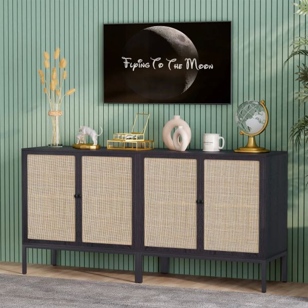 Decorative MDF Slat Wood Cabinet Sideboard Kitchen Apartment