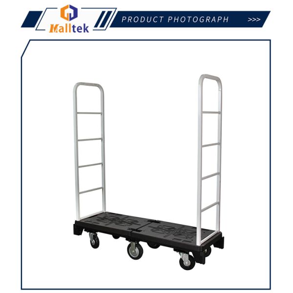 Six Wheels Logistics Plastic Bottom U Boat Trolley With 500kg Load