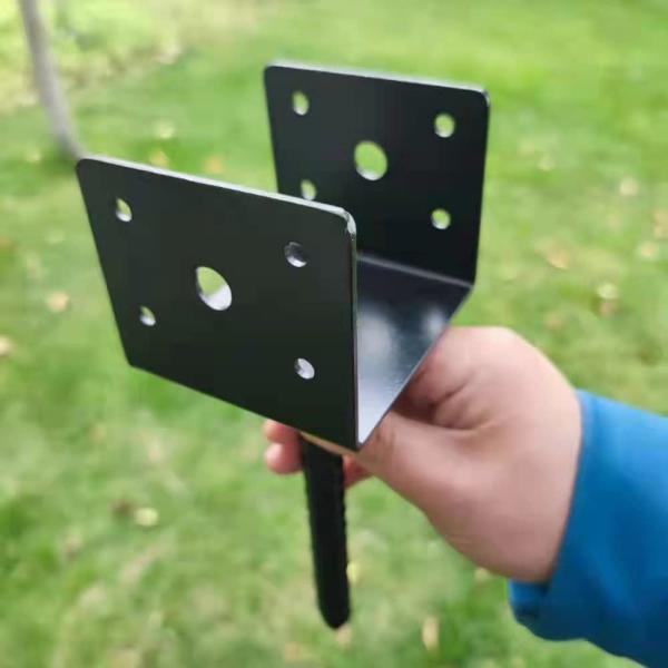 Steel U Shape Fence Post Holder Ground Spike Post Anchor Metal Powder Coated 4 Inches x 4 Inches