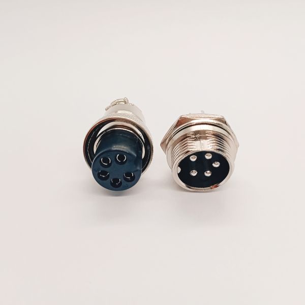 GX16-5 Aviation Plug Connector with 1500V Withstand Voltage, Aluminum Alloy Body, and 5 Pin Male/Female Configuration