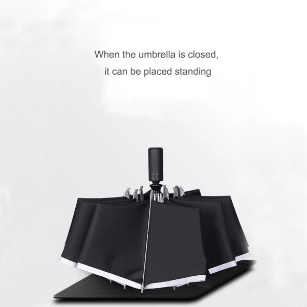 23 Or 25 Inch 10 Ribs Reversed Portable Folding Umbrella Anti Springback