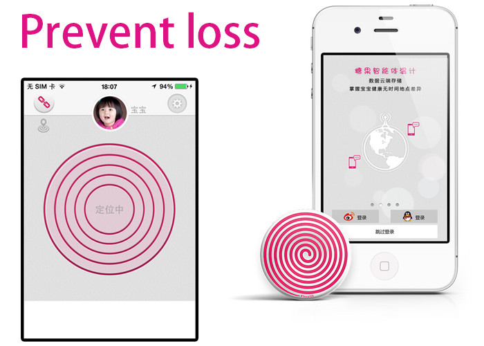Intelligent IR Bluetooth Smart Thermometer Pink for pregnant