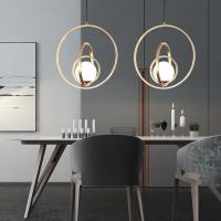 Galvanização de Ring Glass Ball Pendant Light da cor de cobre 3 do metal