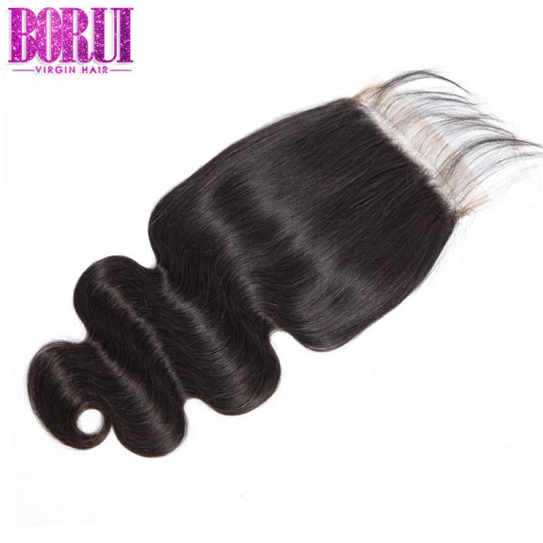 O fechamento transparente do laço do cabelo humano do laço arrancou pre com cabelo do bebê toda a cor