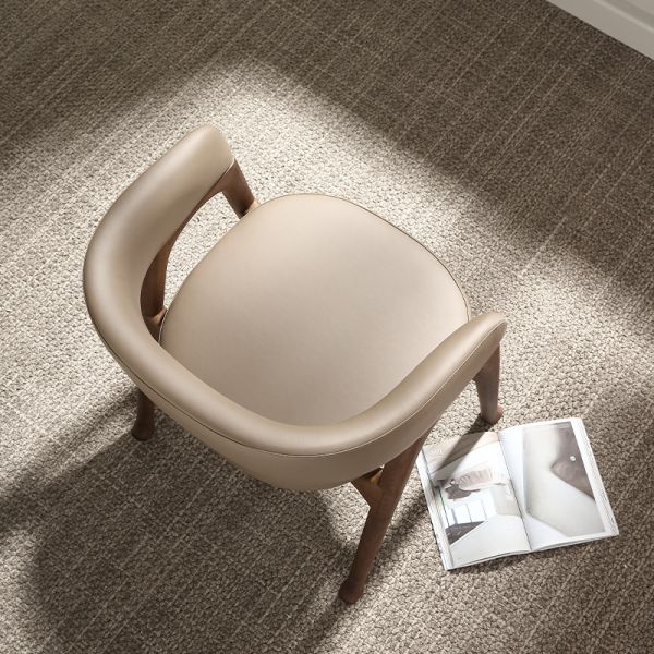 Wood Legs Synthetic Leather Dining Room Chair Luxury Metal Frame Combining Luxury and Functionality for High End Dining