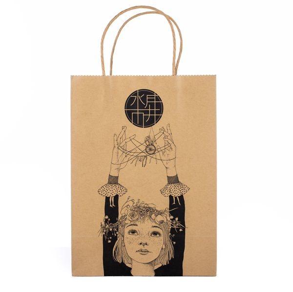 Disposable Kraft Custom Packaging Bags Shopping Grocery Biodegradable Snack