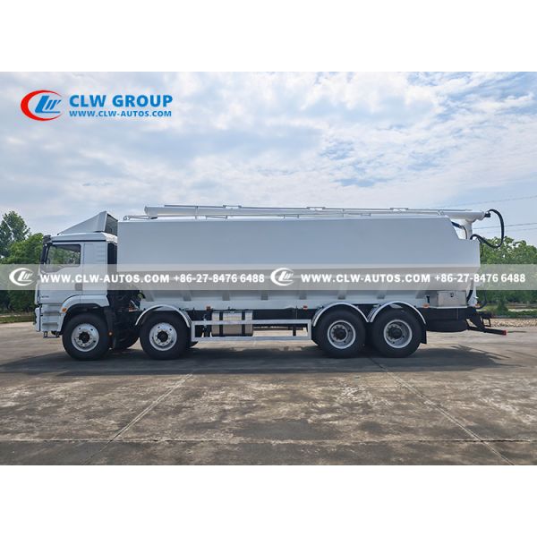 Shacman 8x4 440HP Bulk Feed Transport Truck with 20tons Carbon Steel Tank and Hydraulic Unloading System