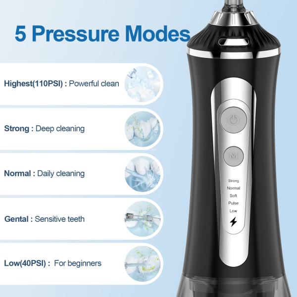 Batterie de nettoyage des dents Flosser à eau 40-110 PSI Pression de l'eau 300000 Unités Capacité d'approvisionnement